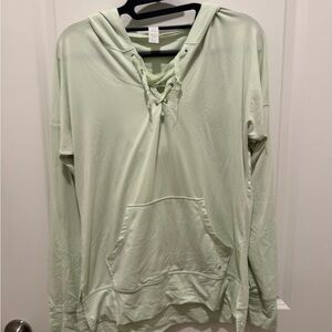 Light Green Lace-Up Hoodie